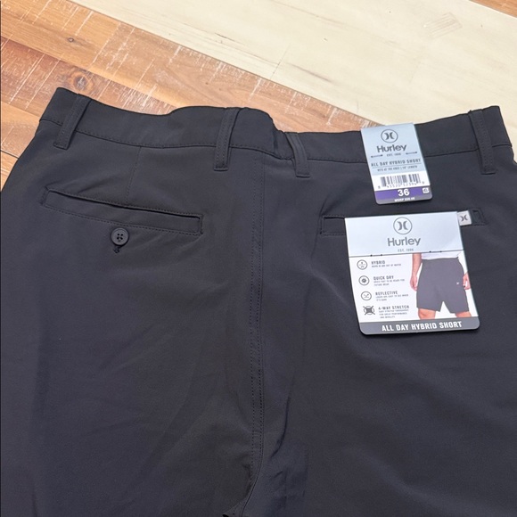 Hurley Black Flat Front Men's Shorts - Picture 3 of 3